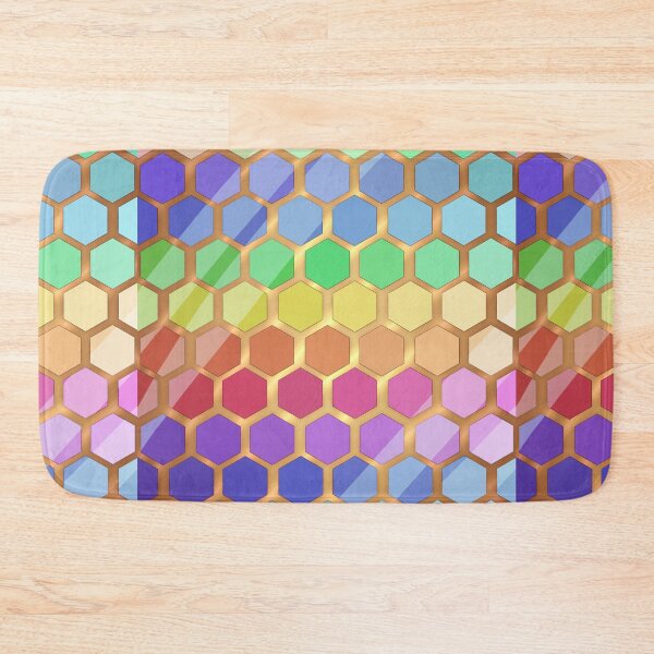 Item preview, Diseño colorido de la abeja del hexágono designed and sold by RaicyRose.