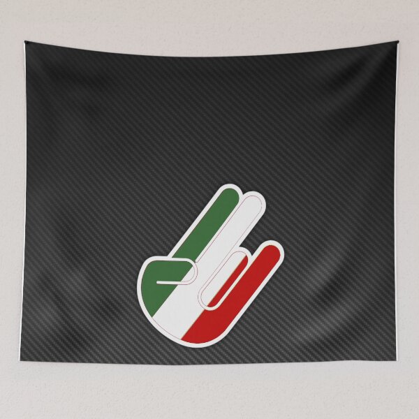 Item preview, Italy Shaka Hand Carbon Fiber Poster – Italian JDM Hang Loose Art designed and sold by Road To Track.