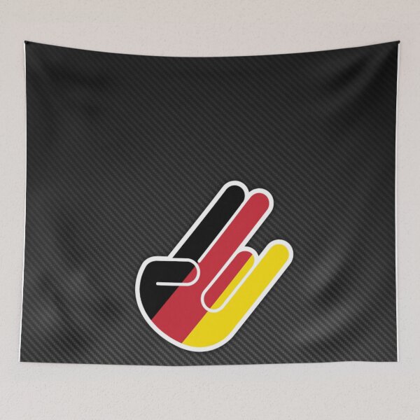 Item preview, Germany Shaka Hand Carbon Fiber Poster – German JDM Hang Loose Art designed and sold by Road To Track.