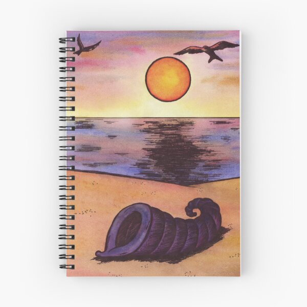 Item preview, watercolour painting mussle on a beach while sunset designed and sold by Jonah Augustin Gray.