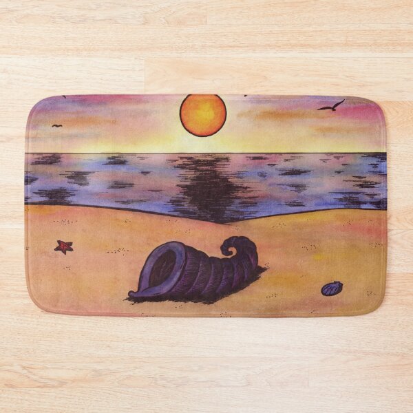 Item preview, watercolour painting mussle on a beach while sunset designed and sold by Jonah Augustin Gray.