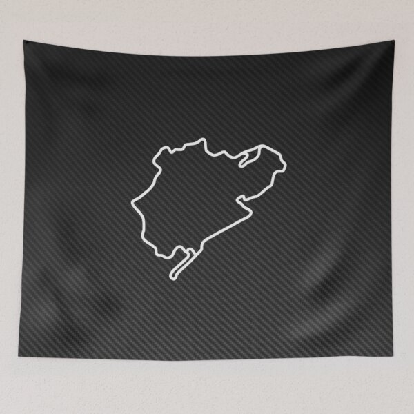 Item preview, Old Nürburgring Nordschleife Layout Carbon Fiber Poster – Green Hell Track Map designed and sold by Road To Track.
