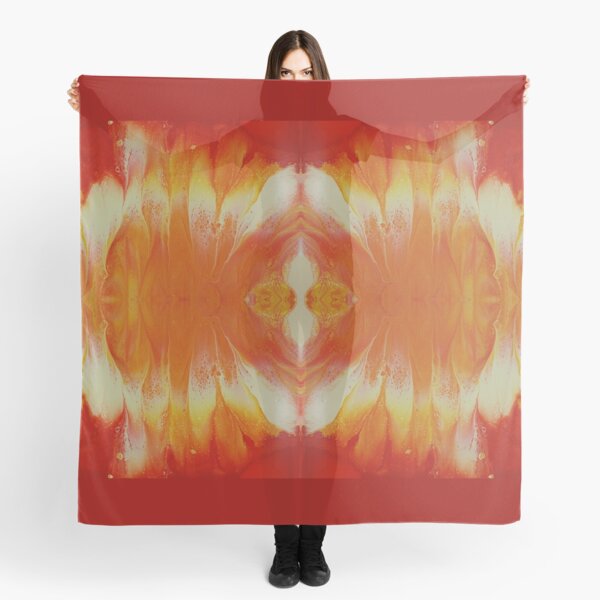 Campfire: fluid acrylic pour art Scarf