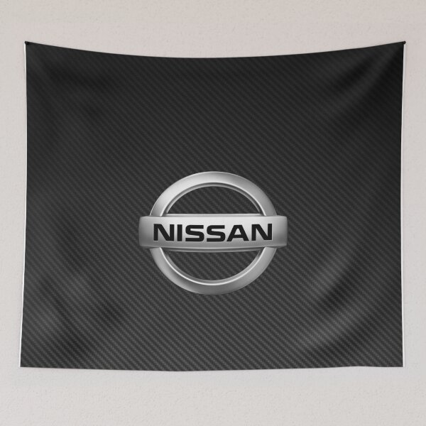 Item preview, Nissan Logo on Carbon Fiber Background Poster – JDM Emblem Art designed and sold by Road To Track.