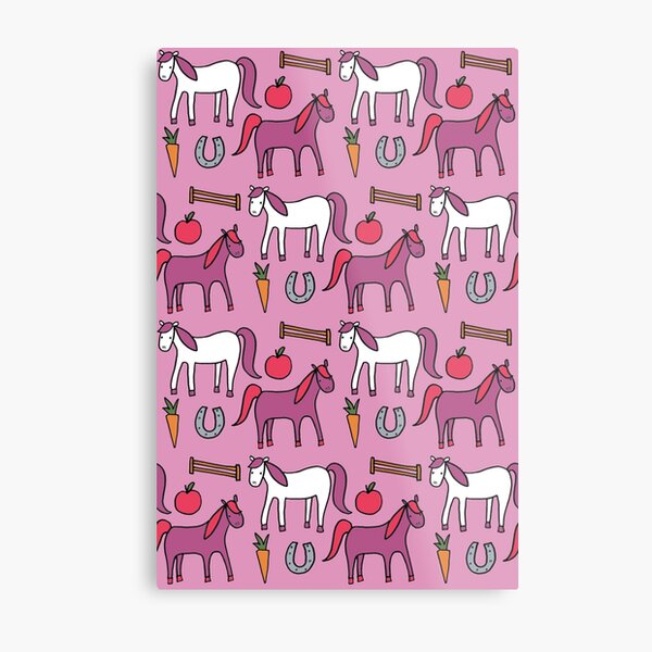 Horses- Pink Palette Metal Print