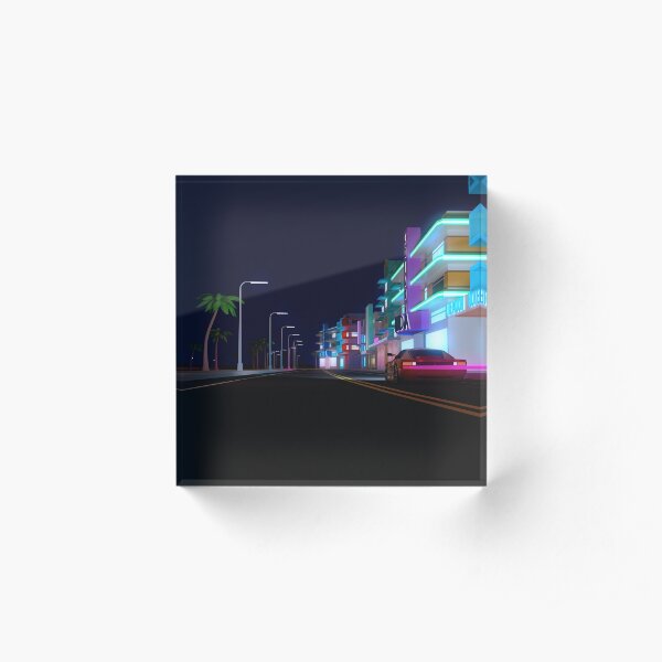Neon Drive Acrylic Block