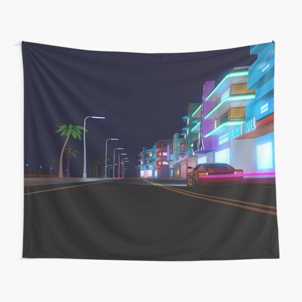 Neon Drive Tapestry