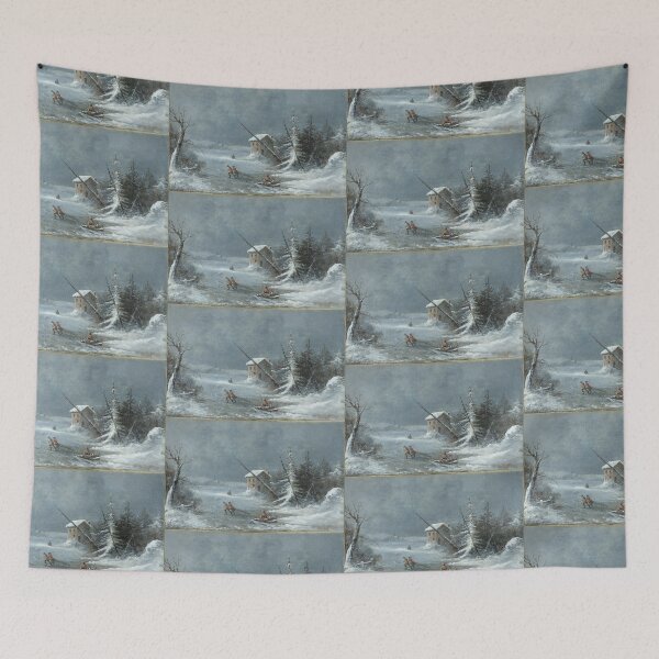 Item preview, Beautiful Winter snow scene - Sledges designed and sold by Vintage Designs +.