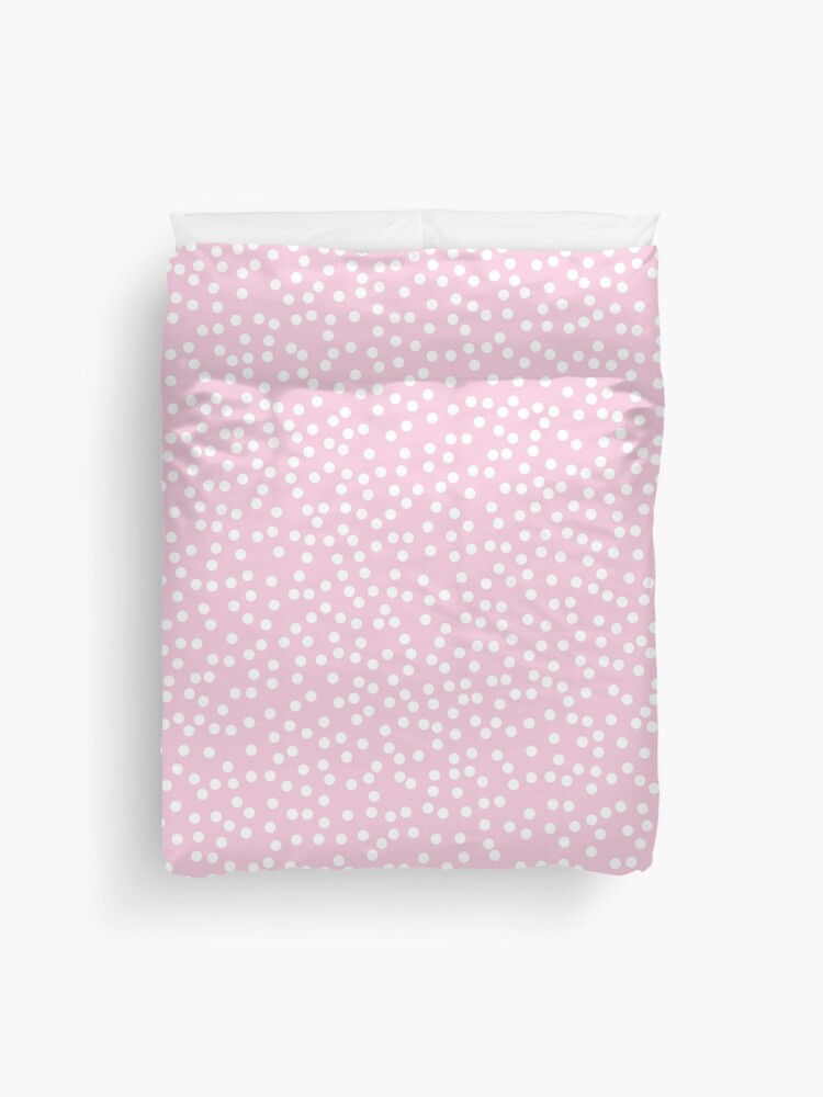 pink and white polka dot duvet cover