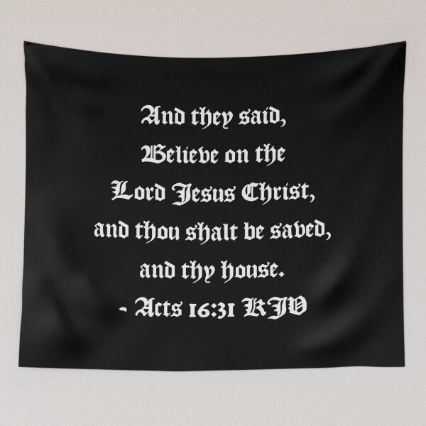 Item preview, Acts 16:31 KJV - AV 1611 White Text designed and sold by VerShirts.