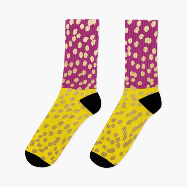Item preview, Yellow and Aubergine Gold Dot Spot Pattern designed and sold by evannave.