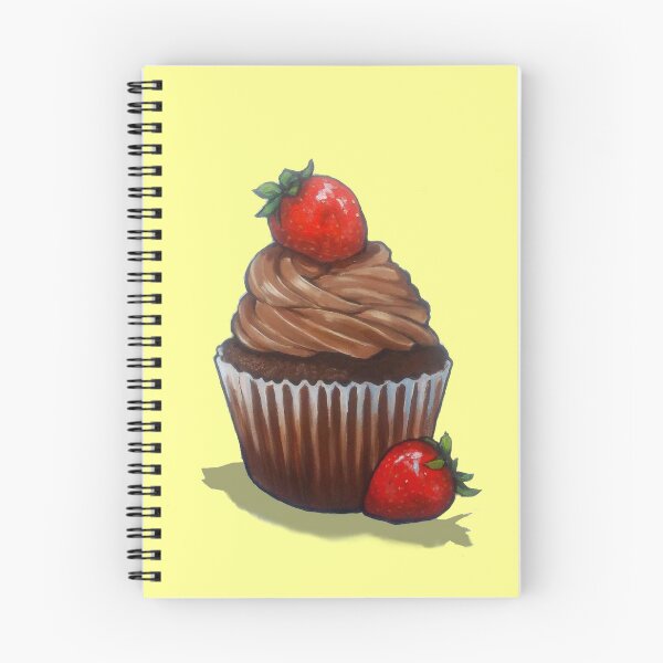 Item preview, Chocolate Cupcake, Strawberries, Bright, Colorful Painting designed and sold by JoyfulWhimsy.