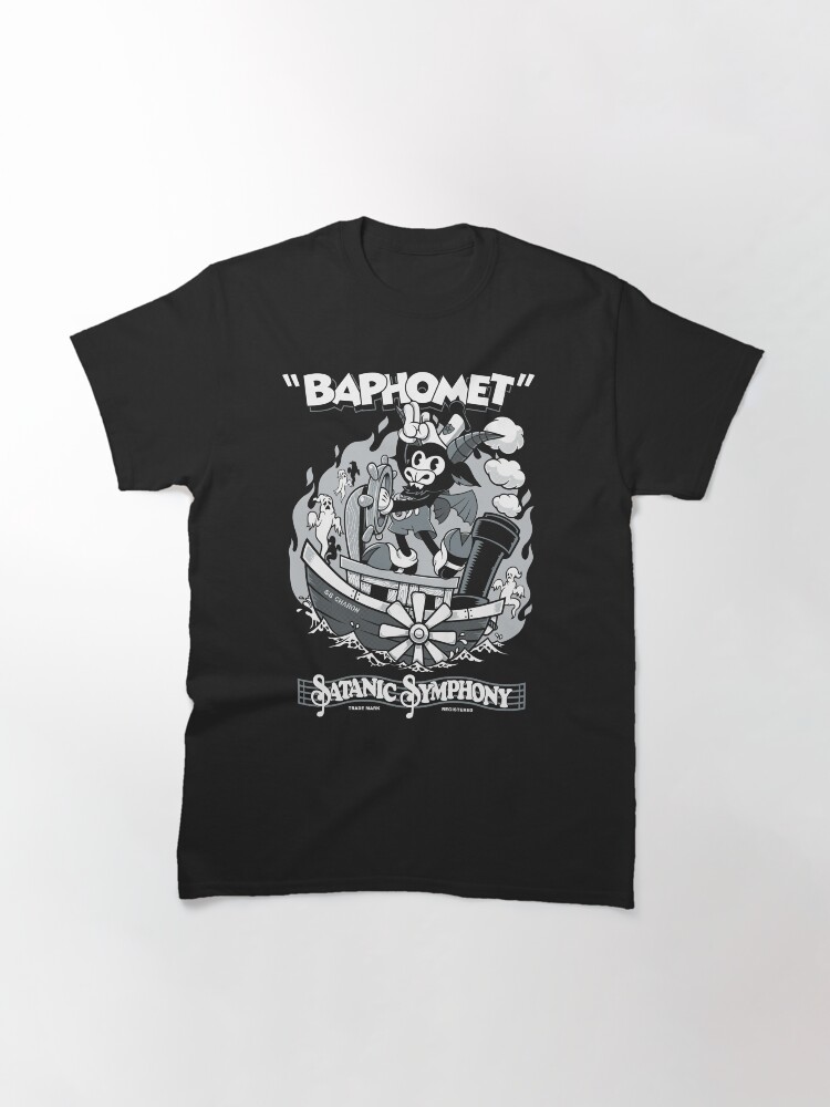 Thumbnail 3 of 7, Classic T-Shirt, Vintage Cartoon Baphomet - Steamboat Baphy - Occult - Satanic Symphony designed and sold by Nemons.