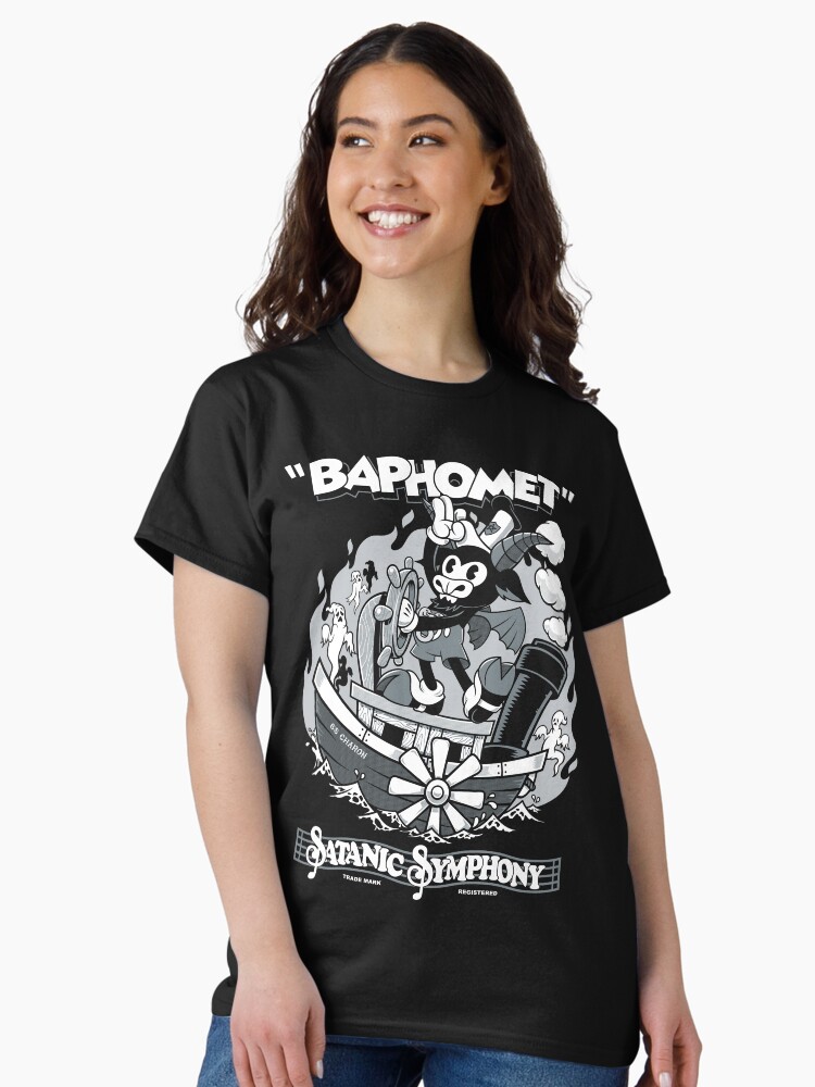 Thumbnail 2 of 7, Classic T-Shirt, Vintage Cartoon Baphomet - Steamboat Baphy - Occult - Satanic Symphony designed and sold by Nemons.