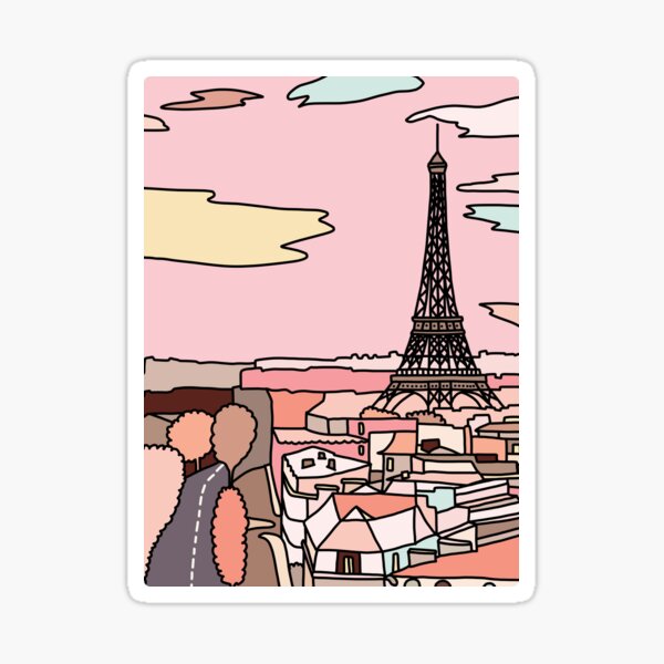 Paris sunset by Sasa Elebea Sticker