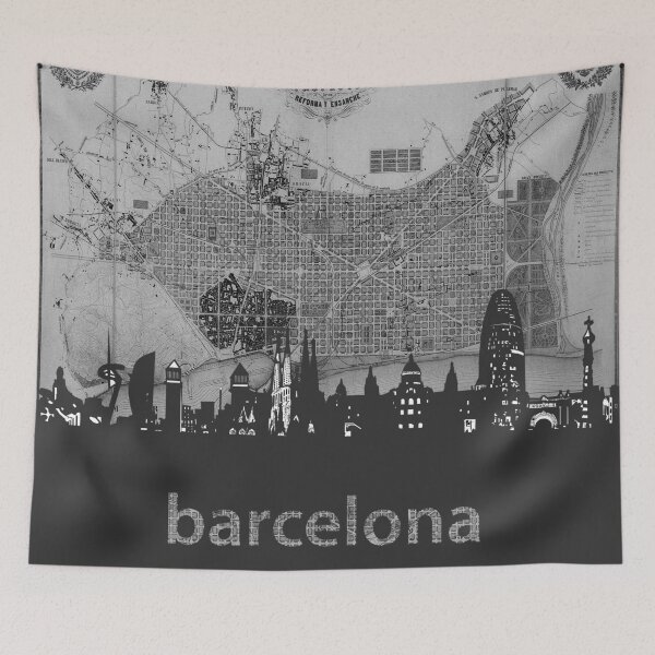 Item preview, barcelona skyline designed and sold by BekimART.