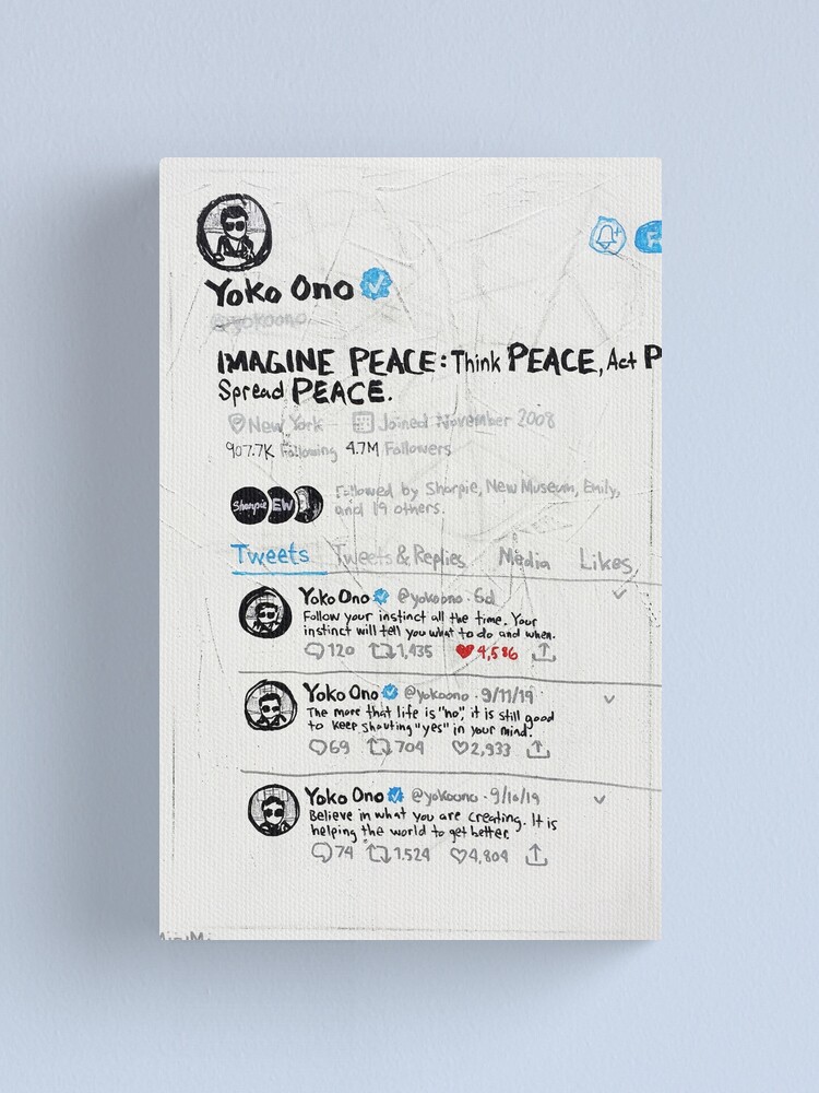 Alternate view of Three Consecutive Tweets by Yoko Ono Canvas Print