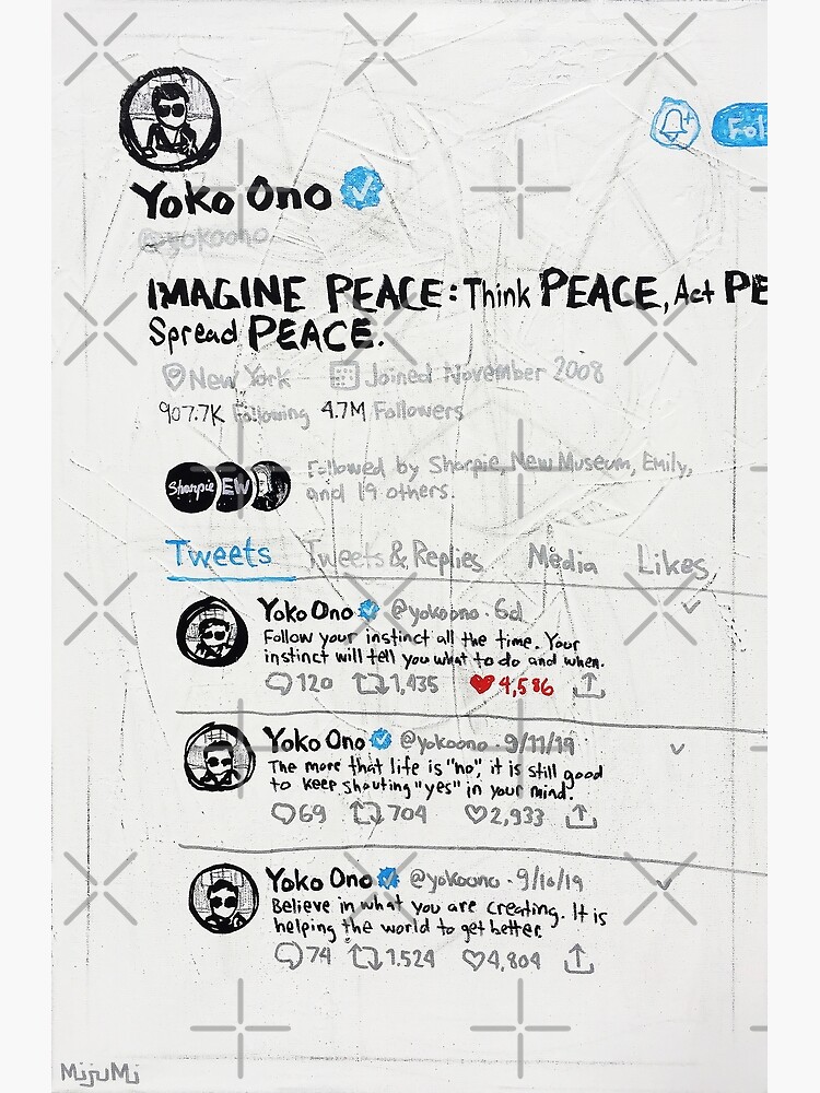 Three Consecutive Tweets by Yoko Ono by mijumi