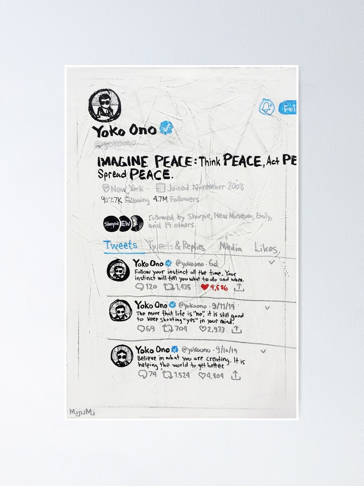 Alternate view of Three Consecutive Tweets by Yoko Ono Poster