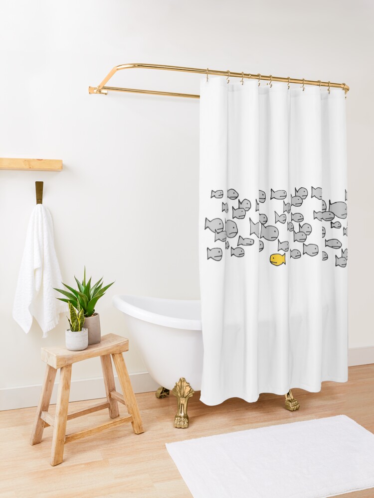 Alternate view of Be Different - School of Fish Shower Curtain