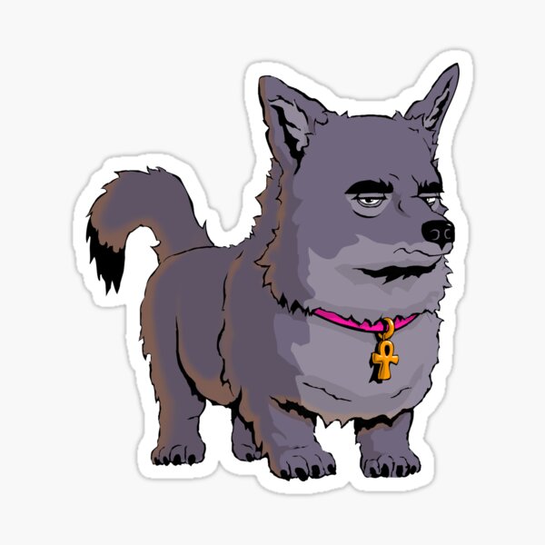 Anubis The Dog Frowns Sticker