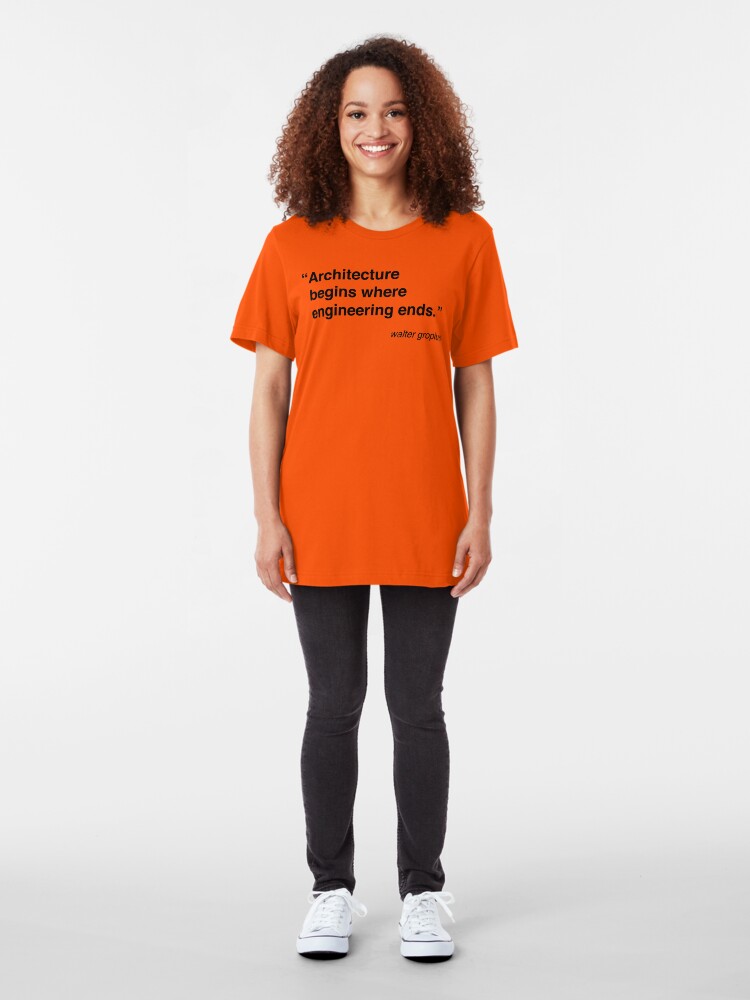 Alternate view of Architecture Quote - Walter Gropius Slim Fit T-Shirt