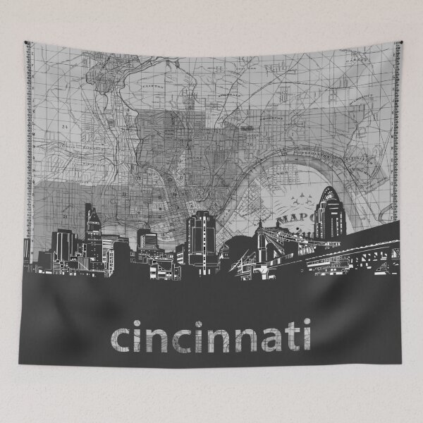 Artikelvorschau, Cincinnati Skyline entworfen und verkauft von BekimART.