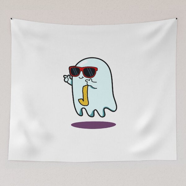 Item preview, Alphabet Letter J Totally Cool Ghost designed and sold by kidsmonogram.