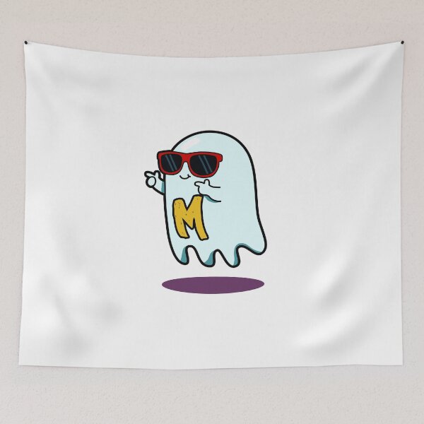 Item preview, Alphabet Letter M Totally Cool Ghost designed and sold by kidsmonogram.
