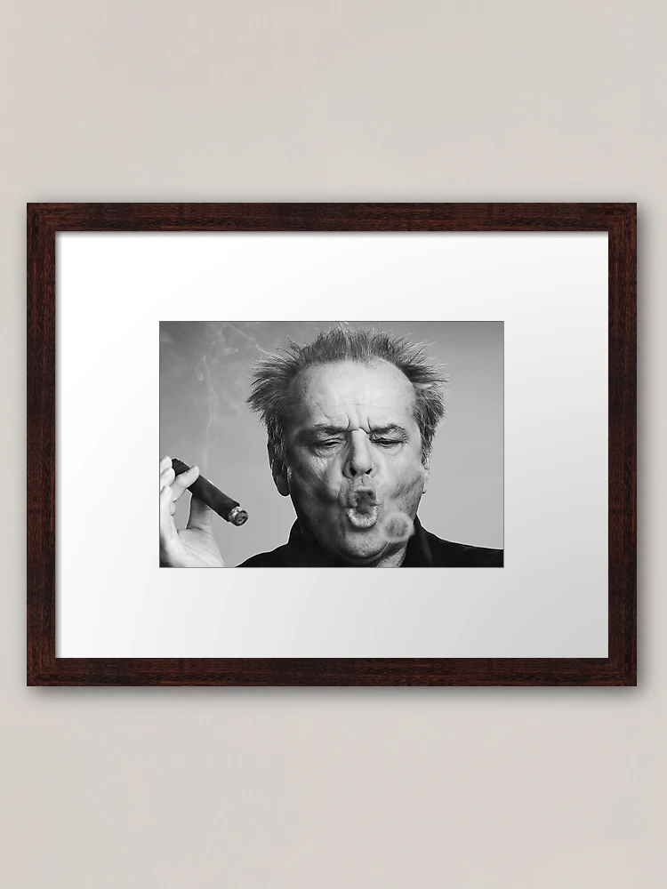 Large store Framed Jack Nicholson with Cigar Smoke Ring Poster Glass Frame 24