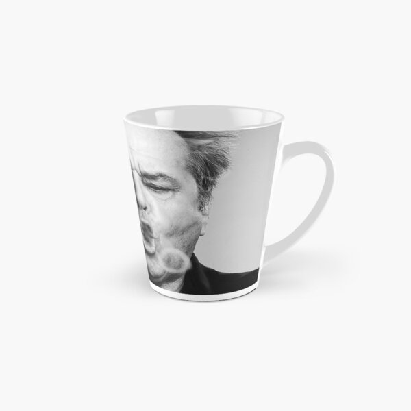 Jack Nicholson, Cigar, Smoke Rings, Black and White Photography Tall Mug