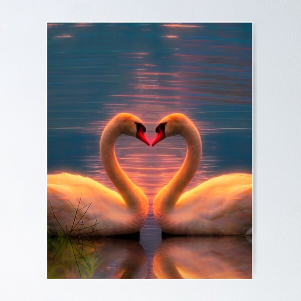 Heart Swan Metal Stencil
