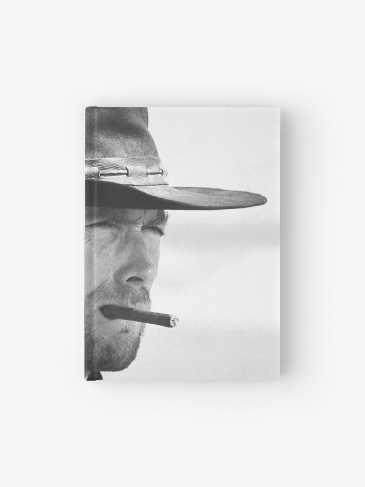 Clint Eastwood Cigar Black And White Photography Hardcover Journal By Modernretro Redbubble