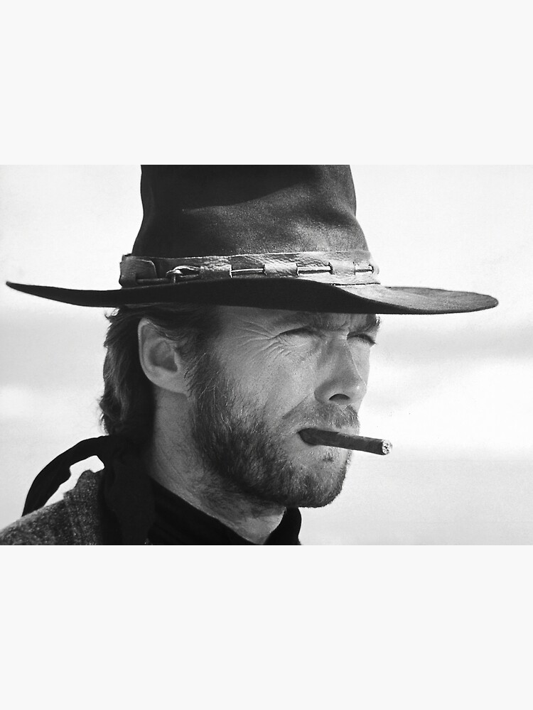 Clint Eastwood, Cigar, Black and White Photography by modernretro