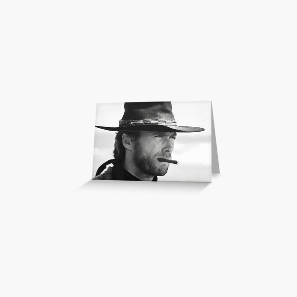 Clint Eastwood, cigarro, fotografía en blanco y negro Tarjetas de felicitación