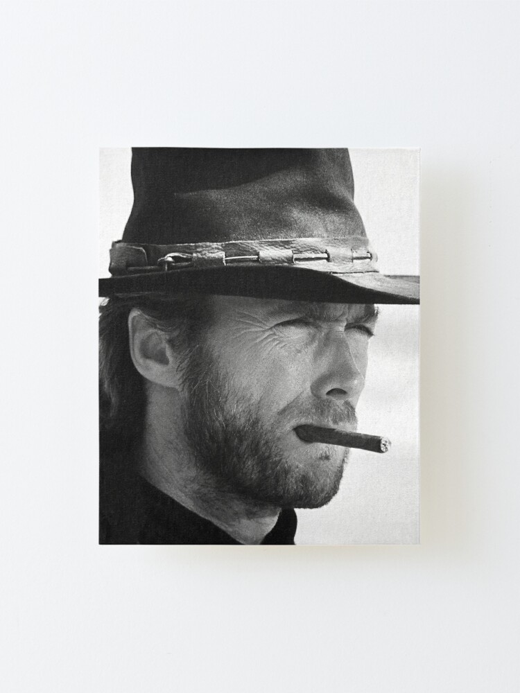 Impression Montee Clint Eastwood Cigar Photographie Noir Et Blanc Par Modernretro Redbubble