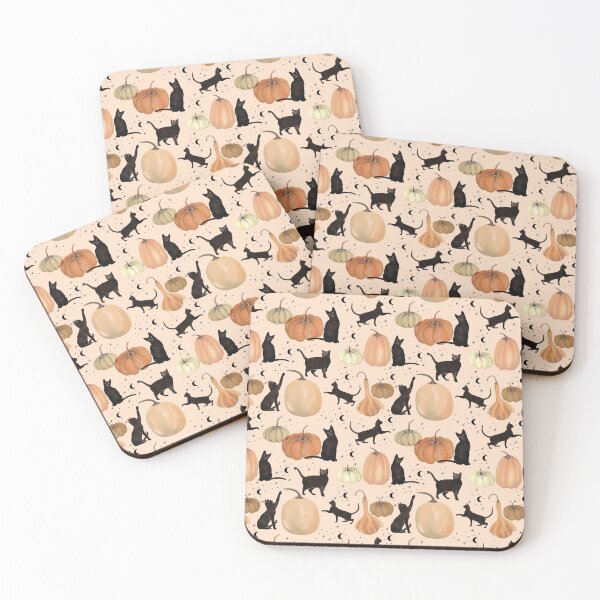 Item preview, Black Cats Pumpkin Patch Fall Halloween Pattern designed and sold by Eleanor Rhinehart.