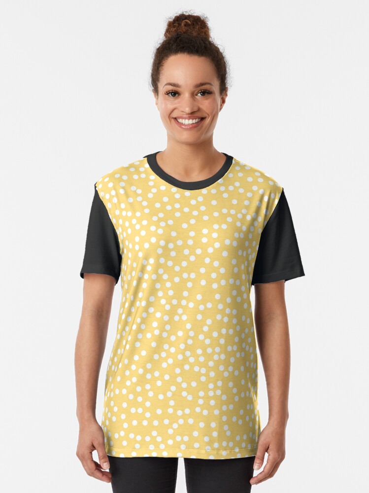 yellow and white polka dot shirt