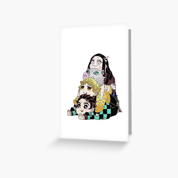 Demon Slayer Gang Cute Greeting Card