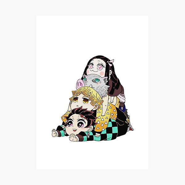 Demon Slayer Pandilla Lindo Lámina fotográfica