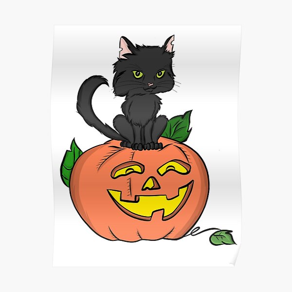Decoración: Animados De Gato Negro De Halloween | Redbubble Decoración: Animados De Gato Negro De Halloween | Redbubble