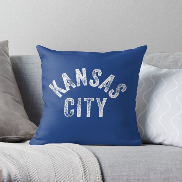 KC Royal Blue Classic Kansas City Vintage Local Kc Baseball Fan Gear Kansas city KC Face mask Kansas City facemask Throw Pillow