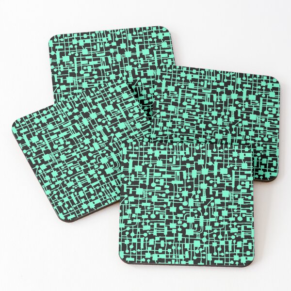 Item preview, Abstract Pattern 020517 - Turquoise on Black designed and sold by Artberry.