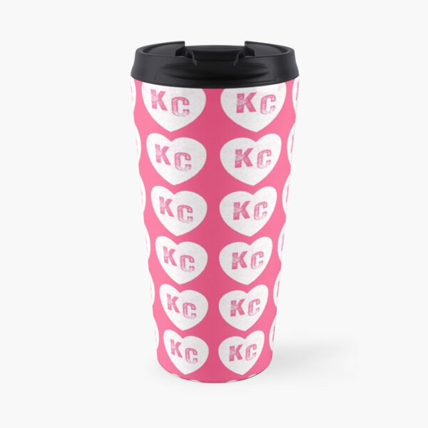 Pink Kansas City KC Heart Collection I Love Kc Hearts KC Face mask Kansas City facemask Travel Mug