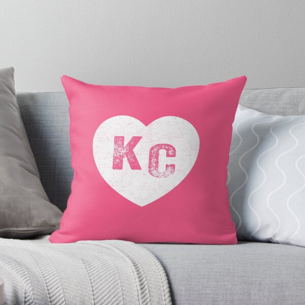 Pink Kansas City KC Heart Collection I Love Kc Hearts KC Face mask Kansas City facemask Throw Pillow