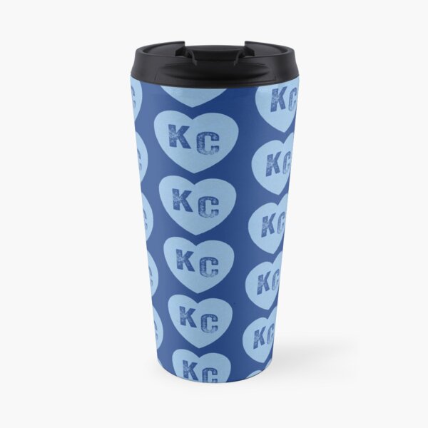 Baby Blue KC Heart Kansas City Hearts I Love Kc heart Kansas city KC Face mask Kansas City facemask Travel Mug