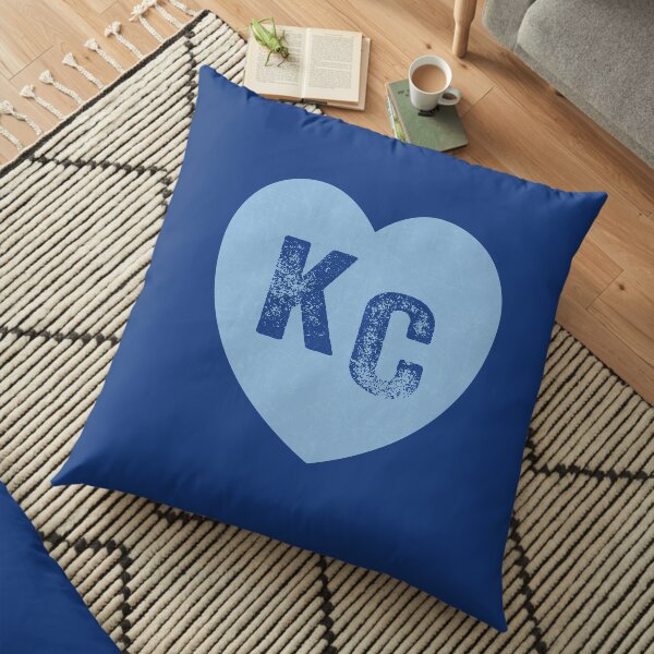 Baby Blue KC Heart Kansas City Hearts I Love Kc heart Kansas city KC Face mask Kansas City facemask Floor Pillow