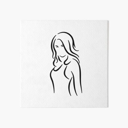 Powerful Lady Minimalist Line Drawing Art Board Print
