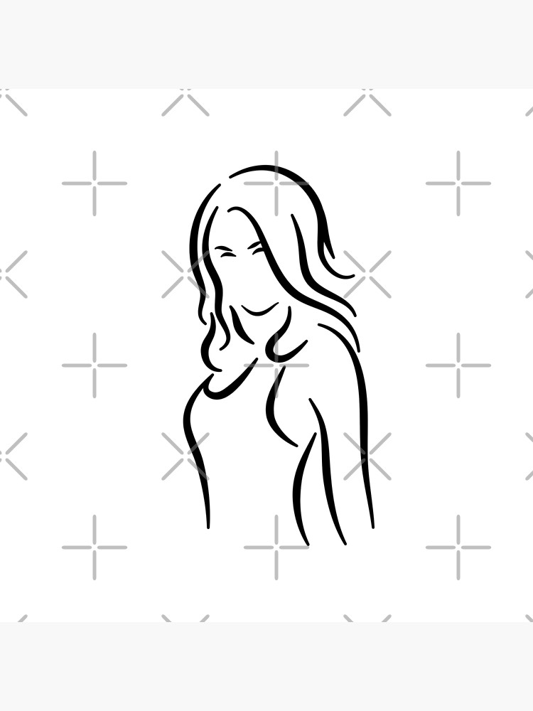 Powerful Lady Minimalist Line Drawing by RyanDraws