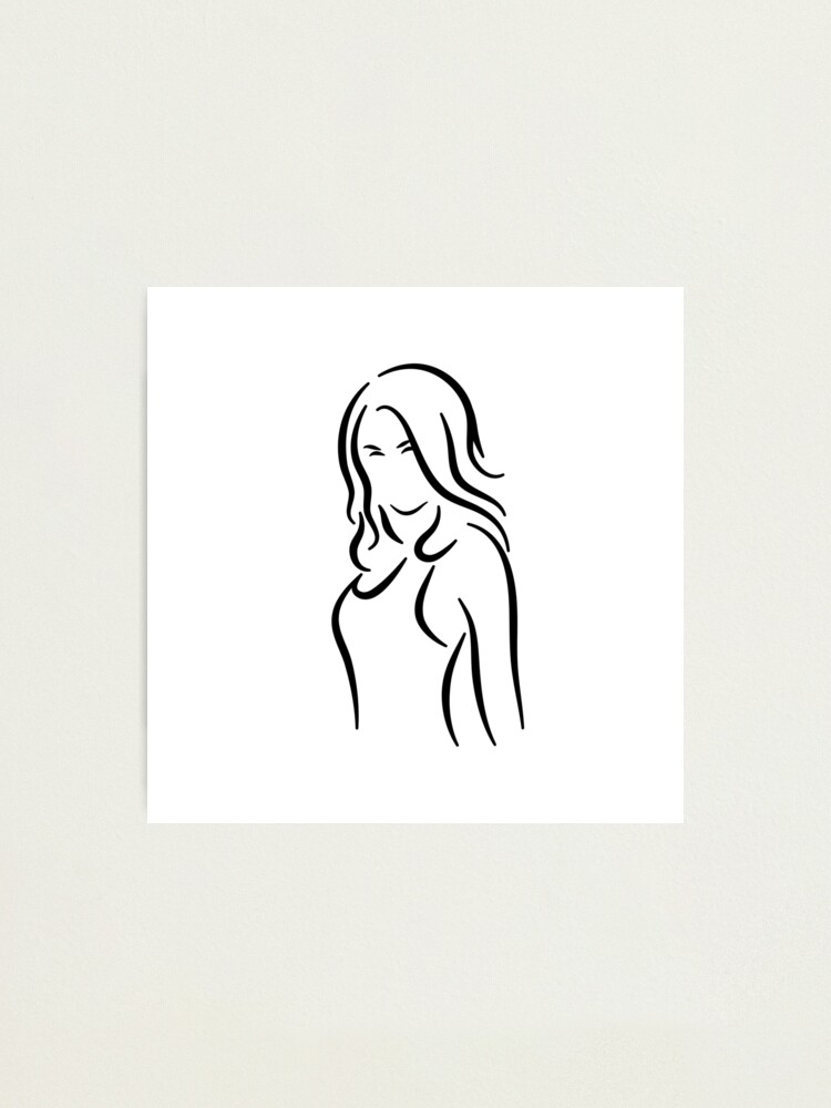 Alternate view of Powerful Lady Minimalist Line Drawing Photographic Print